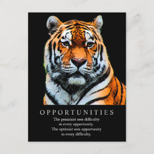 Motivatie Gezegde van Kansen Quote Tiger Briefkaart