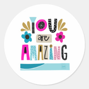 Motivatie Girly Hand Lettered Quote Ronde Sticker