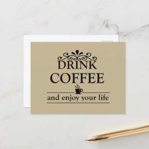 Motivatie grappige drinker koffie citaten feestdagenkaart