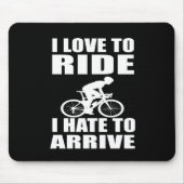 Motivatie grappige fietsquotes muismat (Voorkant)