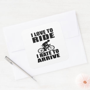Motivatie grappige fietsquotes vierkante sticker