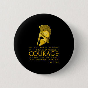 Motivatie Griekse filosofie - Aristoteles Quote op Ronde Button 5,7 Cm