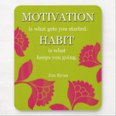 Motivatie Groene Mousepad Muismat (Voorkant)