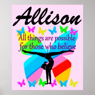 MOTIVATIE GYMNAST QUOTE-POSTER MET PERSONALISATIE POSTER