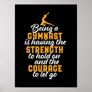 Motivatie Gymnastiek Quote Gymnast Daughter Poster