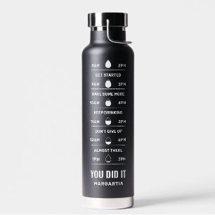 Motivatie herinnering Jouw naam minimalistisch zwa Waterfles