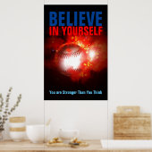 Motivatie honkbal geloof in jezelf poster (Keuken)