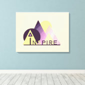 Motivatie "INSPIRE" 24 "x18" omwikkeld canvas Afdruk (Insitu (Houten vloer))