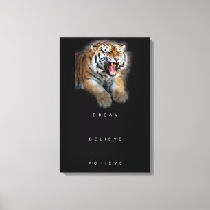 motivatie inspirerend citaat voor tijgerprestaties canvas afdruk