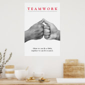 Motivatie Inspirerend handen in teamverband Poster (Keuken)