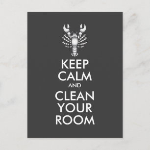 Motivatie Jordan Peterson Keep Calm Clean Room Briefkaart