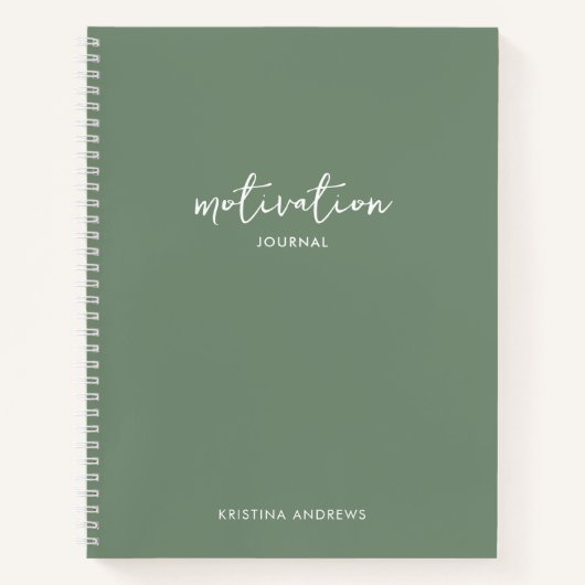 Motivatie Journal Sage Green Notitieboek (Voorkant)