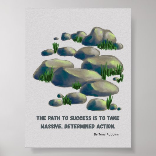 Motivatie Kunstprint voor Werk met Vastberaden Act Poster (Voorkant)