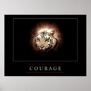 Motivatie leiderschap Courage Tiger Poster Print