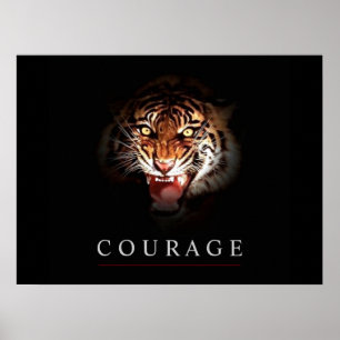 Motivatie leiderschap Courage Tiger Poster Print