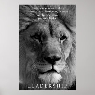 Motivatie leiderschap in Black & White Lion Poster