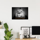 Motivatie leiderschap King Lion Poster (Thuiskantoor)