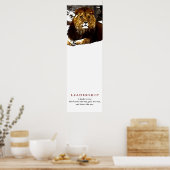 Motivatie Leiderschap Quote Lion Artwork Poster (Keuken)
