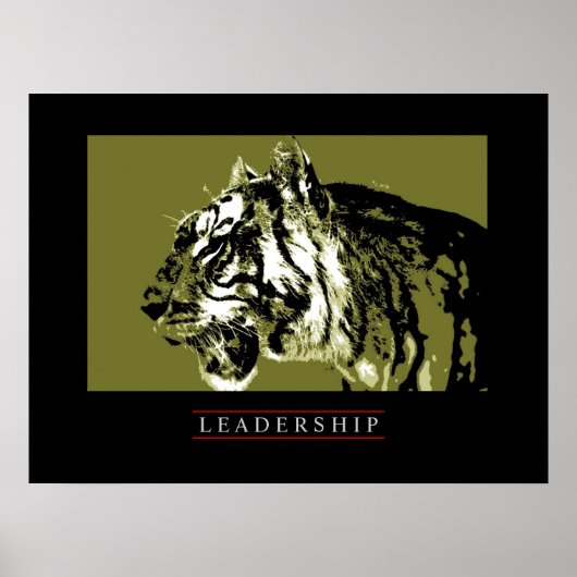 Motivatie leiderschap Tijger gezicht Poster Print (Voorkant)