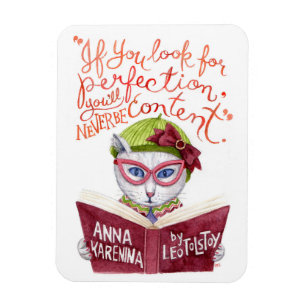Motivatie Leo Tolstoy Quote Waterverf Cat Magneet