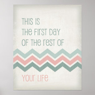 Motivatie leven citaat kunsttypografie Chevron Poster