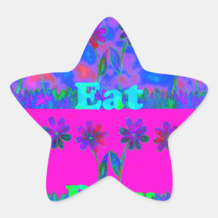 Motivatie levendige "Eet Liefde & Spelen" Art Prin Ster Sticker