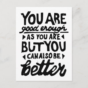 Motivatie Lino-citaatafdruk Briefkaart