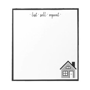 Motivatie "list sell repeat" Real Estate Agent Notitieblok