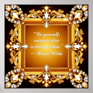 Motivatie Luxe Gouden Diamanten Sierlijst Poster