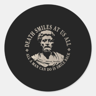Motivatie Marcus Aurelius over sterfelijkheid Ronde Sticker