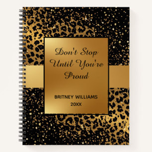 Motivatie Marmeren luipaardpatroon bruin zwart Notitieboek