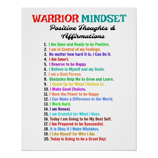 MOTIVATIE MINDSET AFFIRMATIES POSTER PERFECT POSTER (Voorkant)