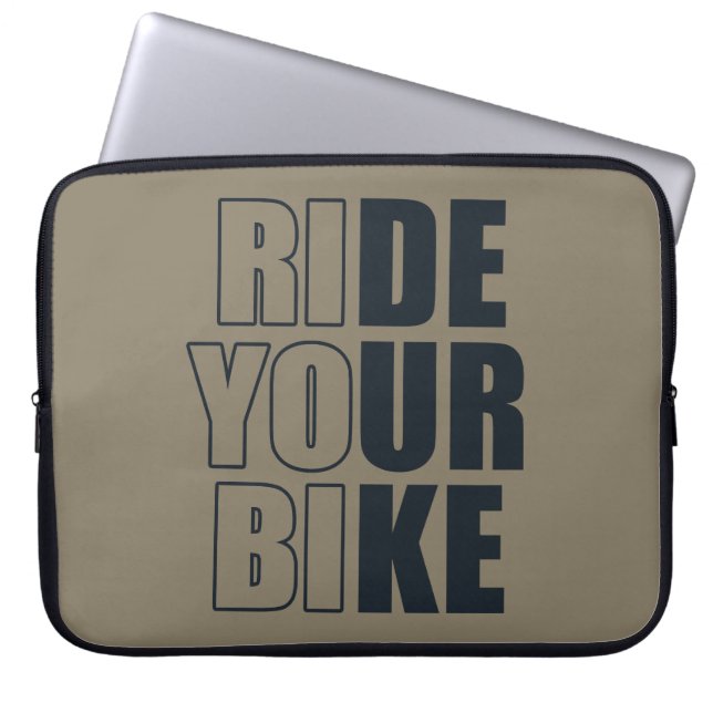 motivatie mountainbiken citaat laptop sleeve (Voorkant)