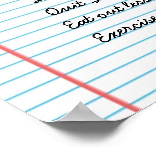 Motivatie nieuwjaarsresoluties Gepersonaliseerd do Poster (Hoek)