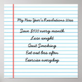 Motivatie nieuwjaarsresoluties Gepersonaliseerd do Poster (Voorkant)