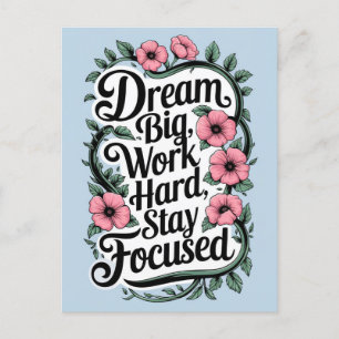 Motivatie offerte en bloemdecoraties briefkaart