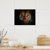 Motivatie ogen van tijger in schaduwafdrukken van  poster (Keuken)