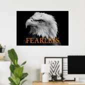 Motivatie onbevreesd leiderschap Eagle Poster (Thuiskantoor)