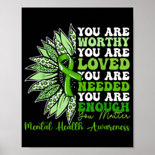 Motivatie ondersteuning Warrior Mental Health Awar Poster
