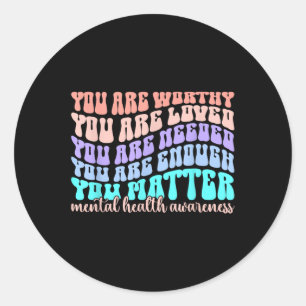 Motivatie ondersteuning Warrior Mental Health Awar Ronde Sticker