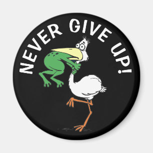 Motivatie Pelican en kikker nooit opgeven Magneet