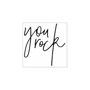 MOTIVATIE POSITIEVE hand lettered u rock Rubberstempel
