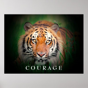 Motivatie Poster Courage Tiger