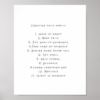 Motivatie Poster met nuttige dagelijkse herinnerin