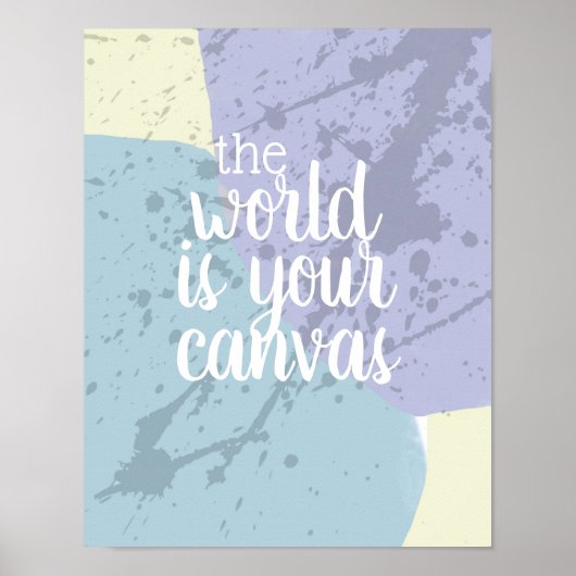 motivatie poster van citaten de wereld is uw canva (Voorkant)