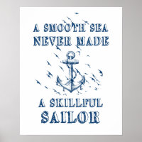 Motivatie poster voor notionele anker blauw