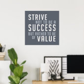 Motivatie poster voor succes en waarde (Thuiskantoor)