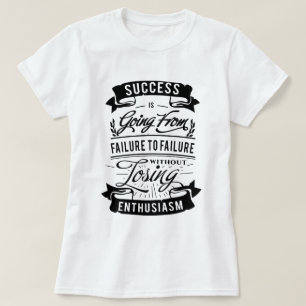 Motivatie prijsopgave voor succes zwarte afdruk t-shirt