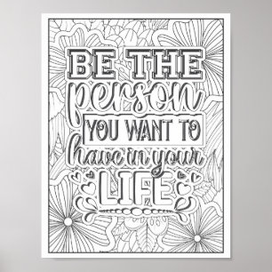 Motivatie Quote Adult Coloring Poster