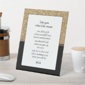 Motivatie Quote Luxe Gouden Glitter en Zwart Reclamebord Met Voetstuk (Insitu)